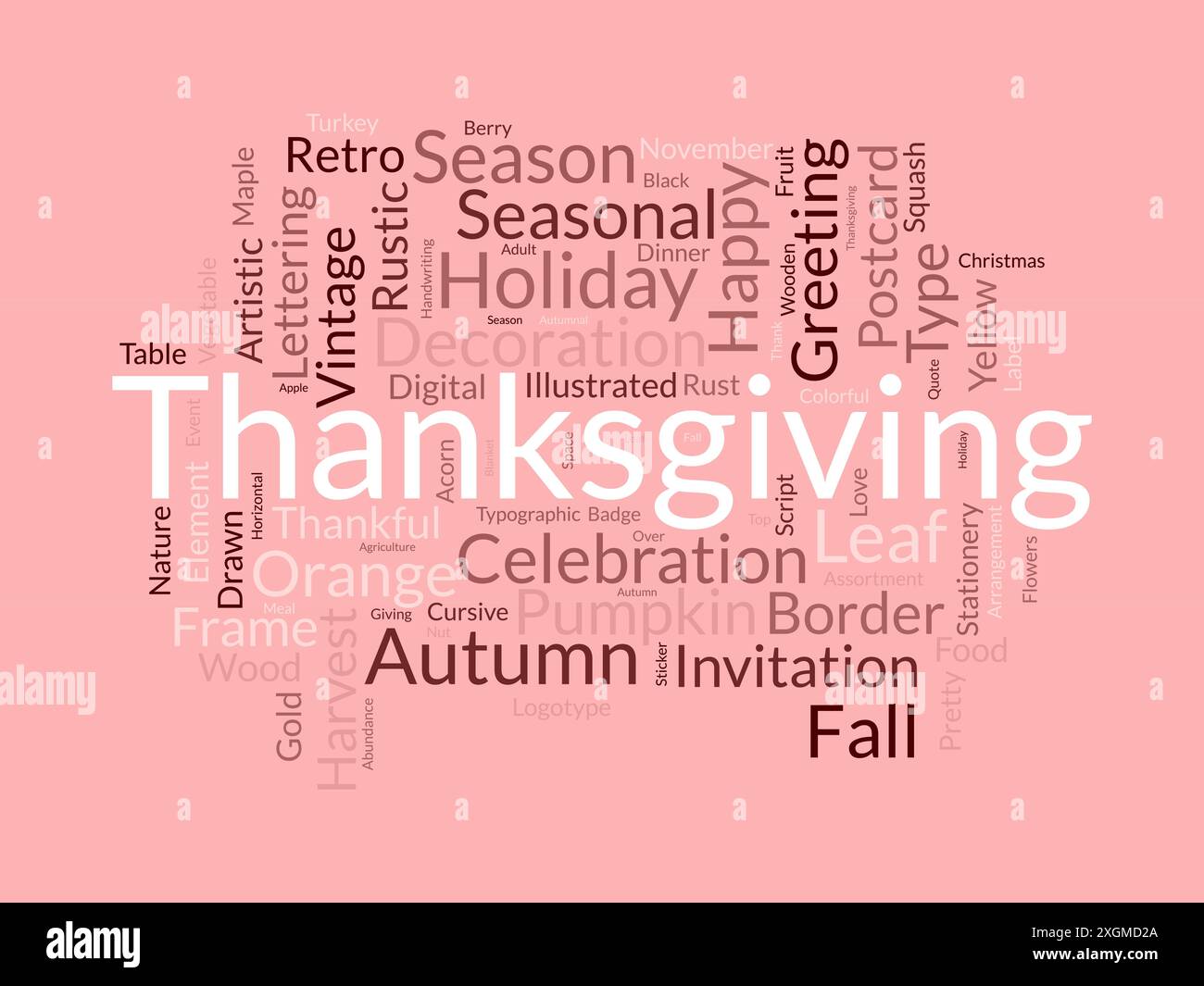 Thanksgiving wordcloud template. Festival concept vector background. Stock Vector