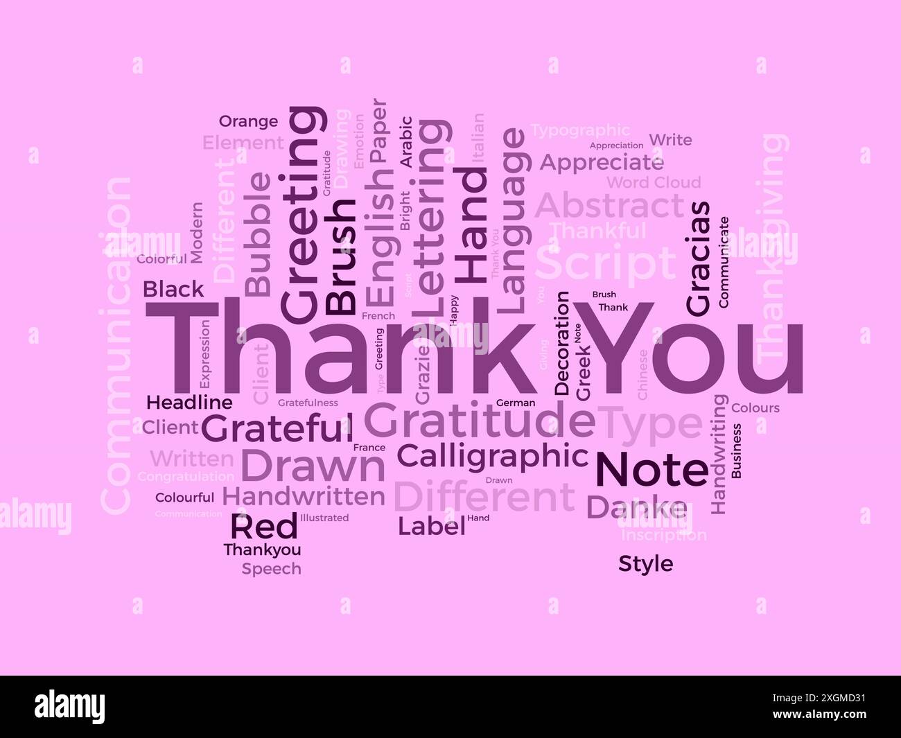 Thank You wordcloud template. Greeting concept vector background. Stock Vector