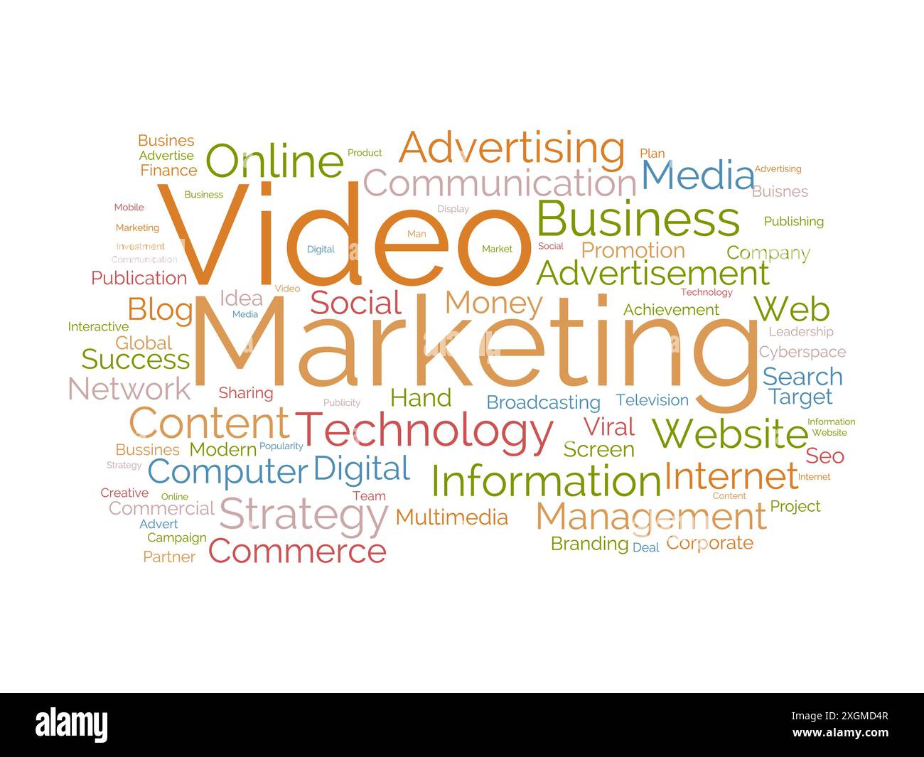 Video Marketing wordcloud template. Business concept vector background. Stock Vector