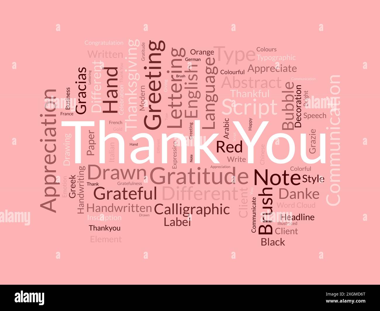 Thank You wordcloud template. Greeting concept vector background. Stock Vector