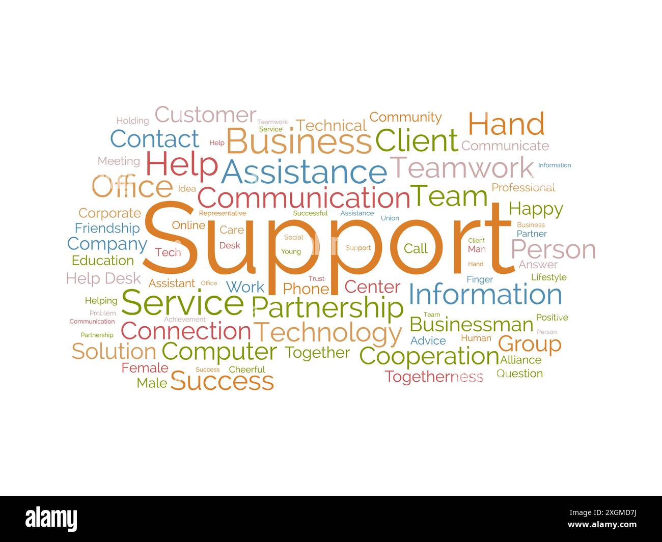 Support wordcloud template. Business concept vector background. Stock Vector