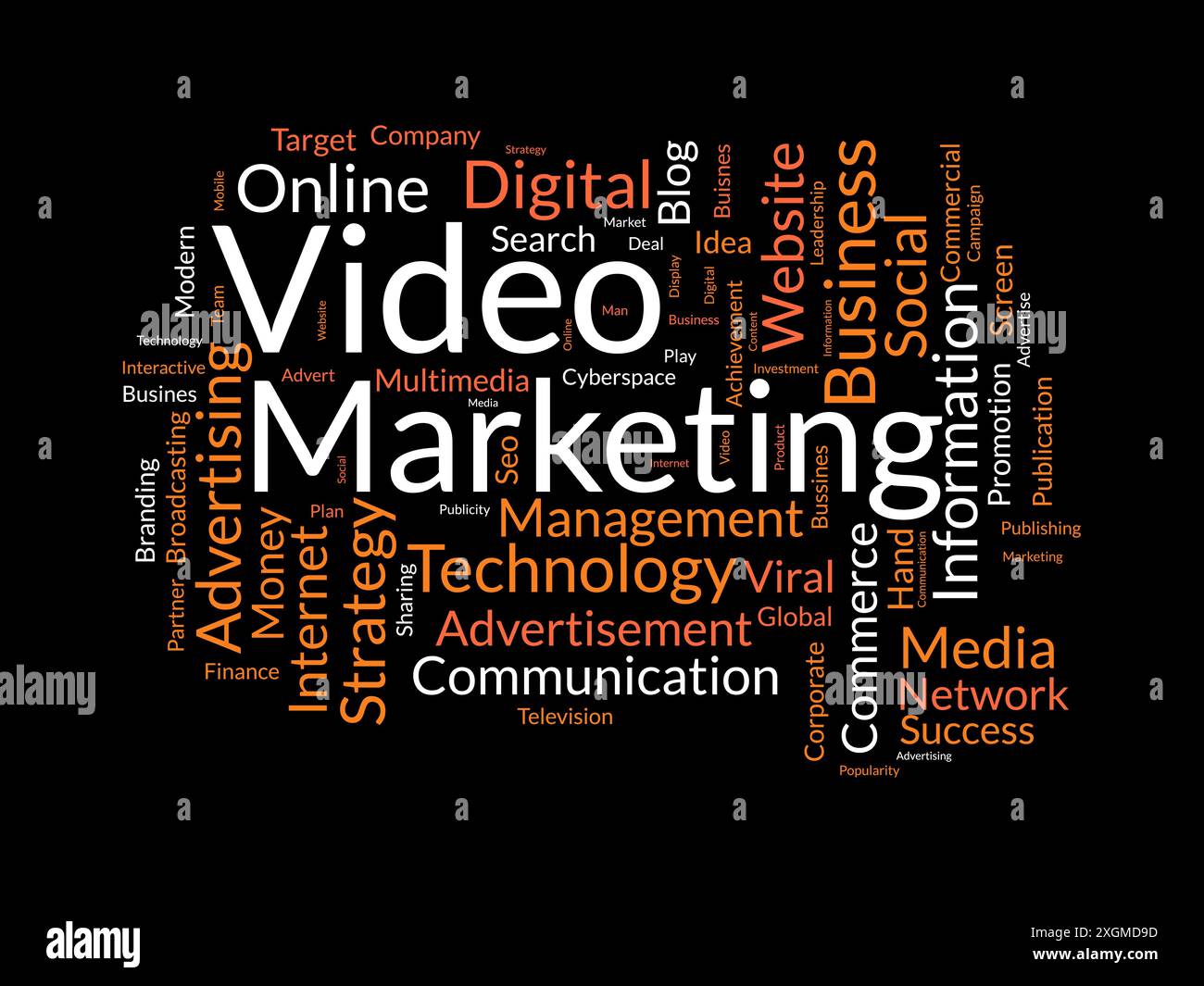 Video Marketing wordcloud template. Business concept vector background. Stock Vector