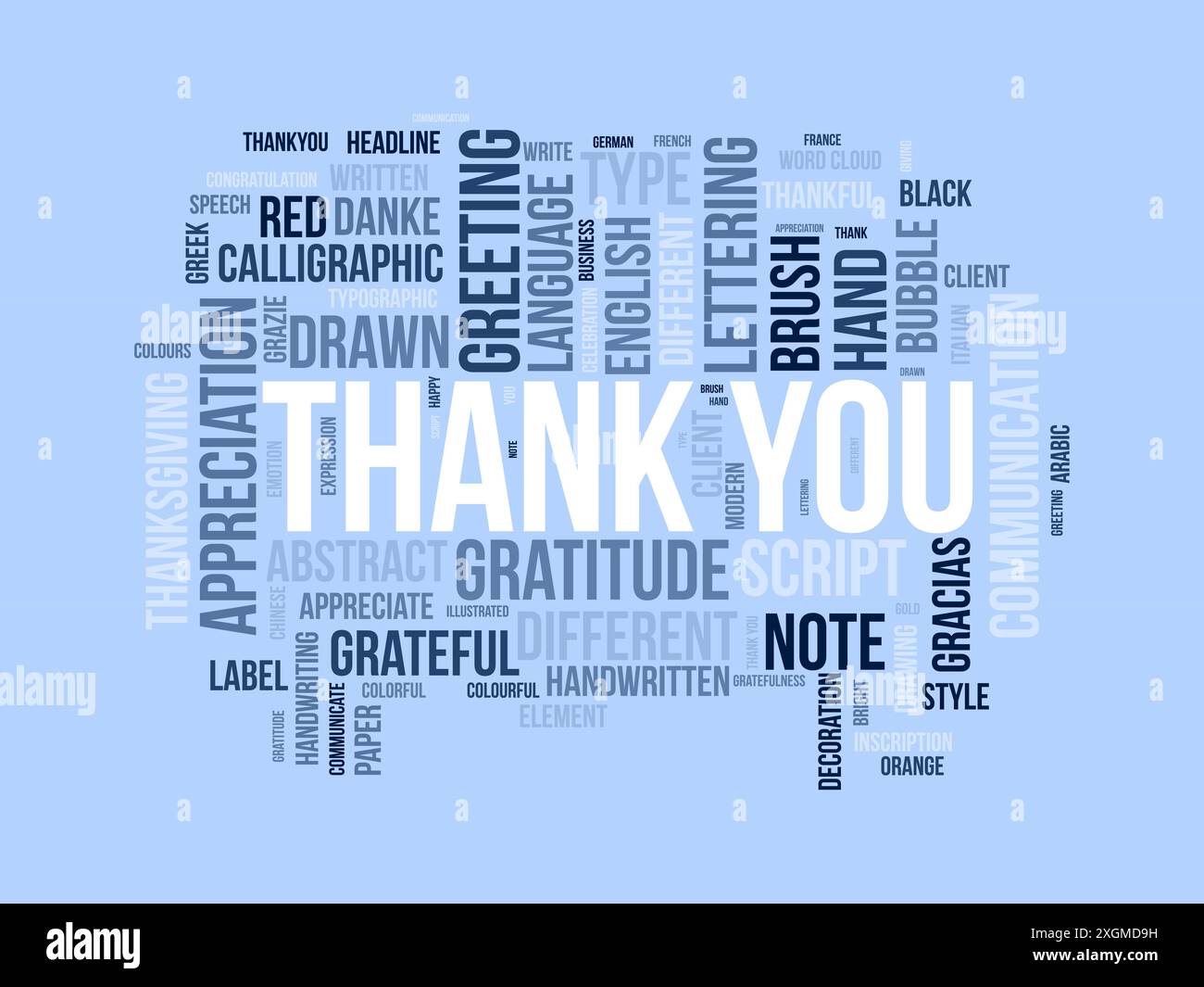 Thank You wordcloud template. Greeting concept vector background. Stock Vector