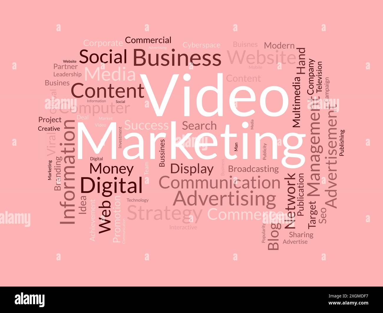 Video Marketing wordcloud template. Business concept vector background. Stock Vector