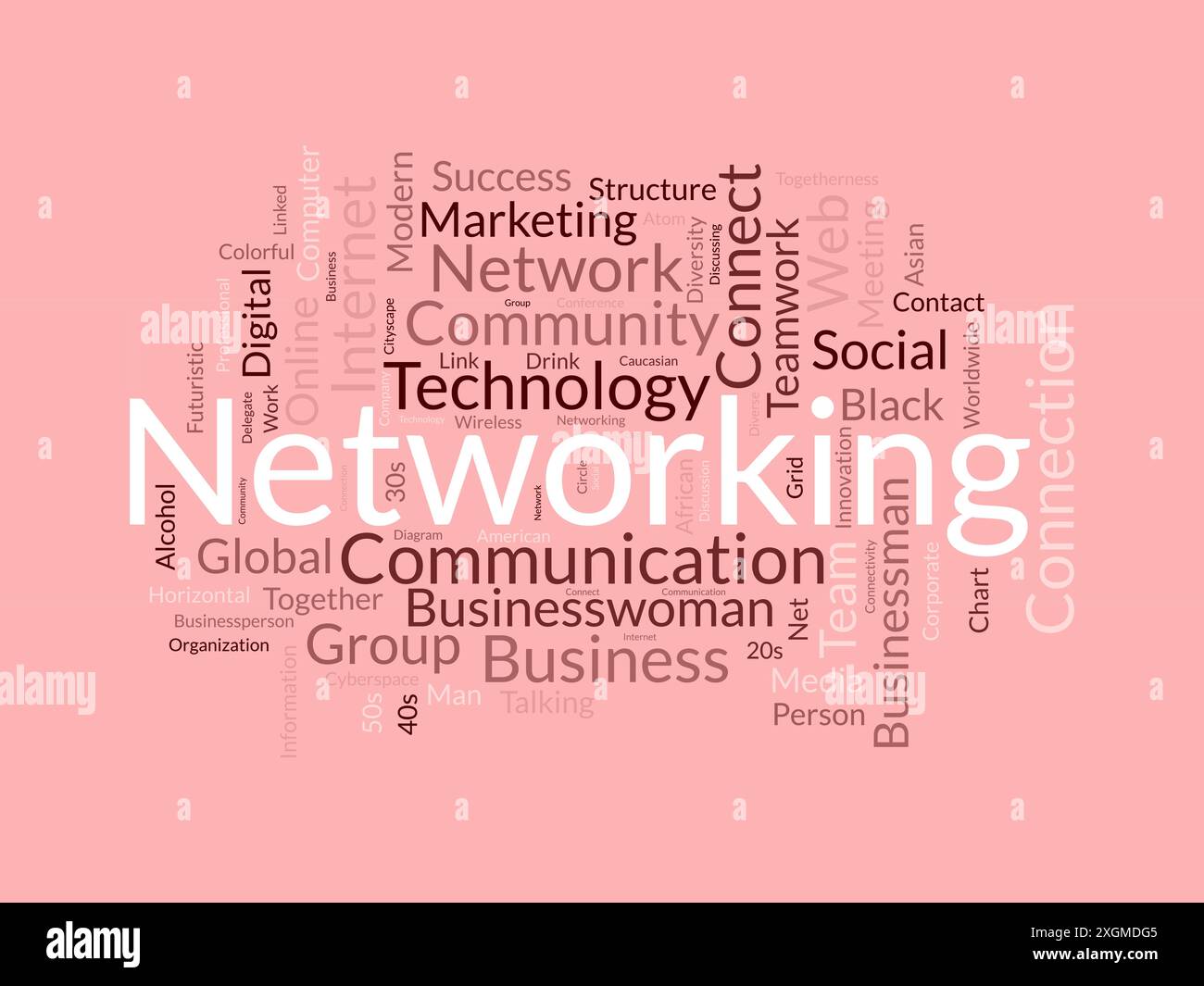 Networking wordcloud template. Business concept vector background. Stock Vector