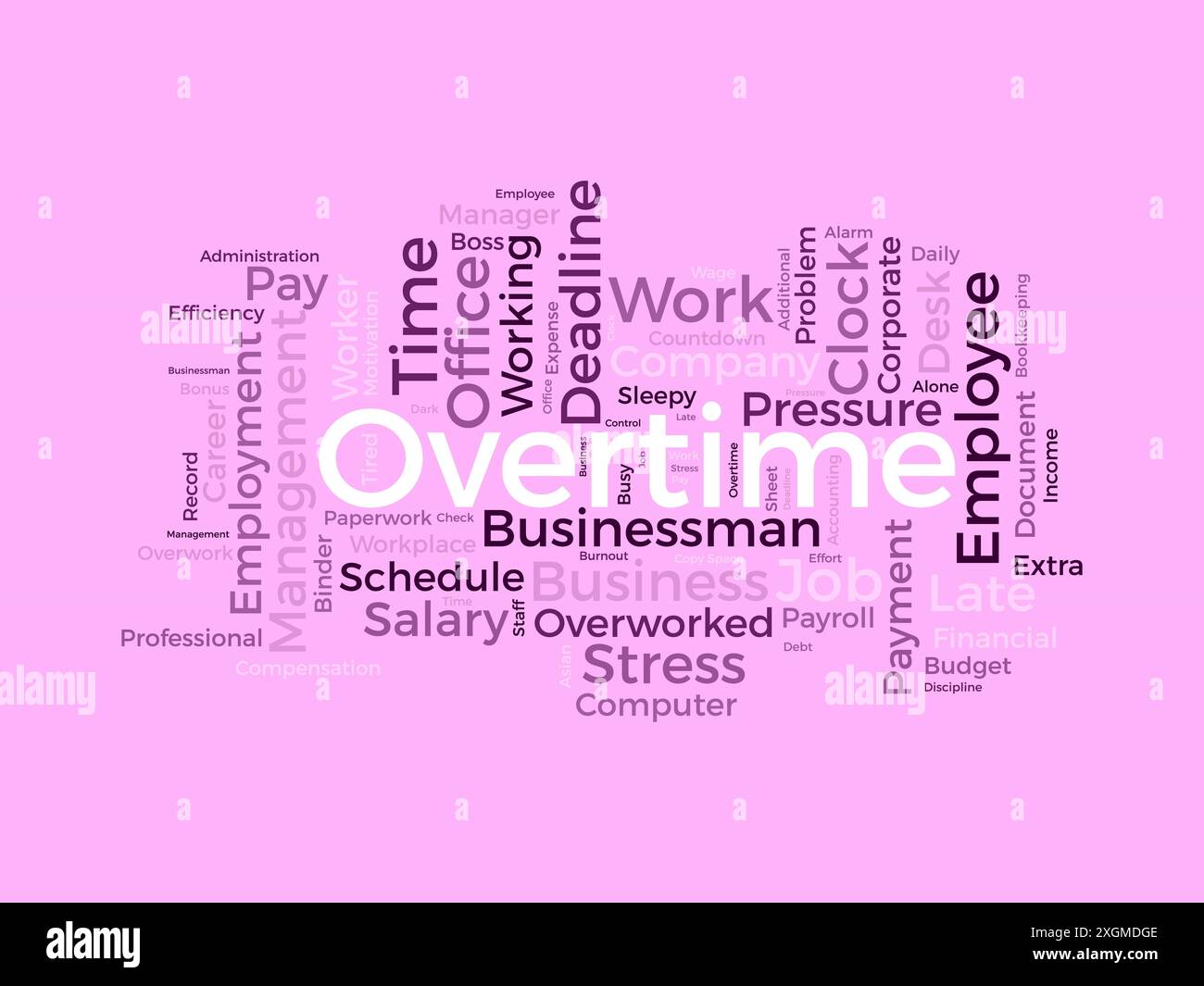 Overtime wordcloud template. Business concept vector background. Stock Vector