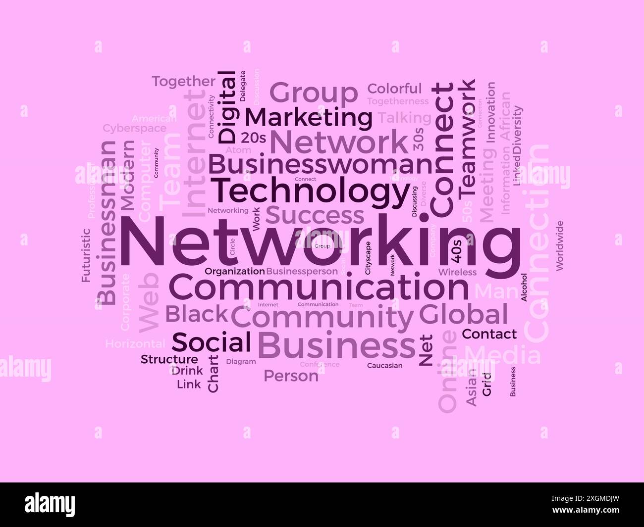 Networking wordcloud template. Business concept vector background. Stock Vector