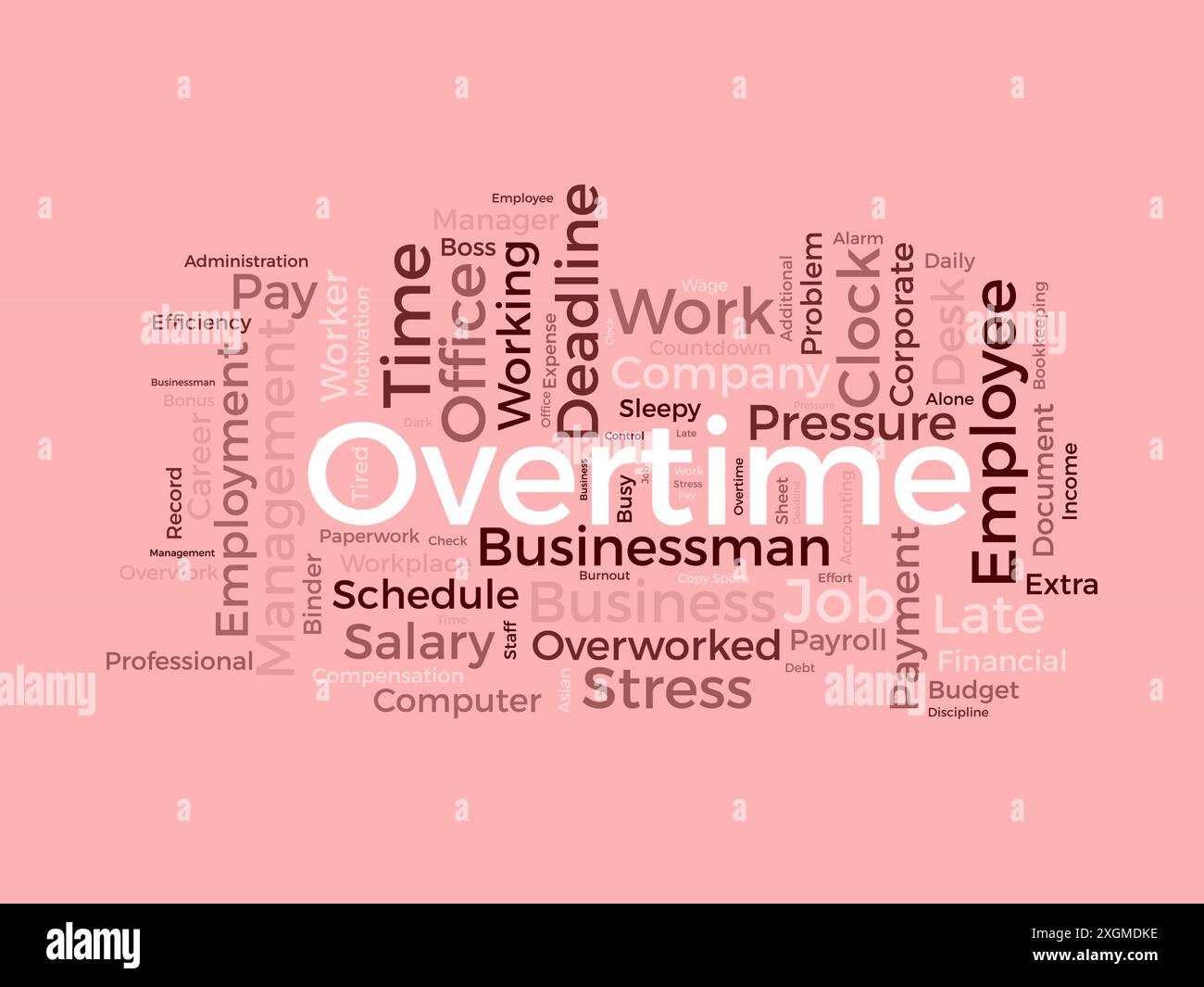 Overtime wordcloud template. Business concept vector background. Stock Vector