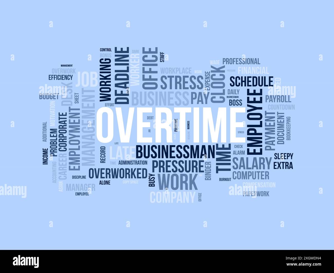 Overtime wordcloud template. Business concept vector background. Stock Vector