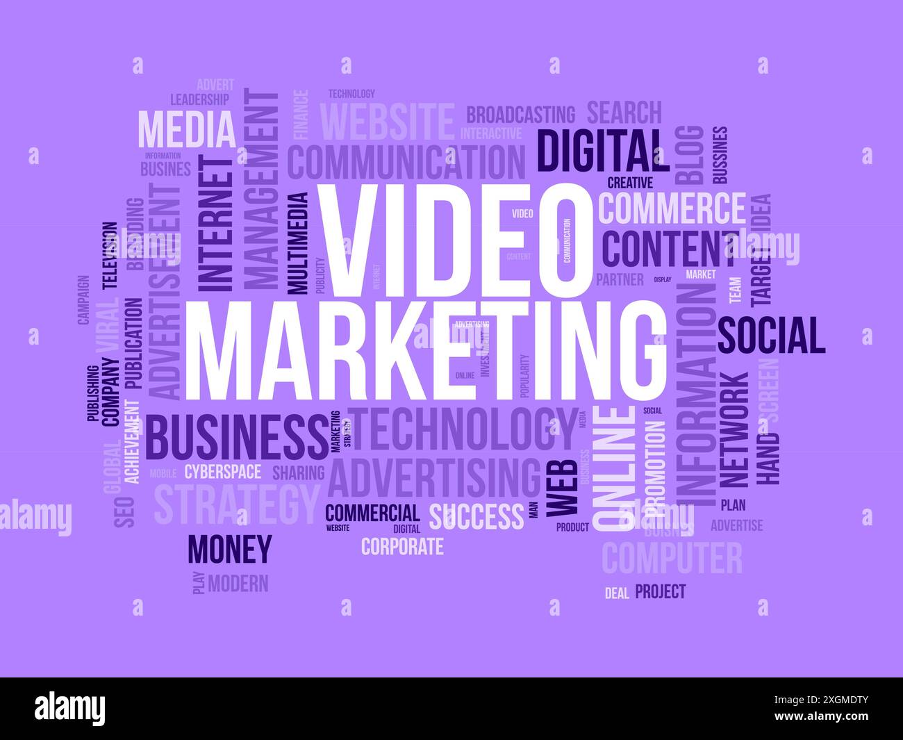 Video Marketing wordcloud template. Business concept vector background. Stock Vector