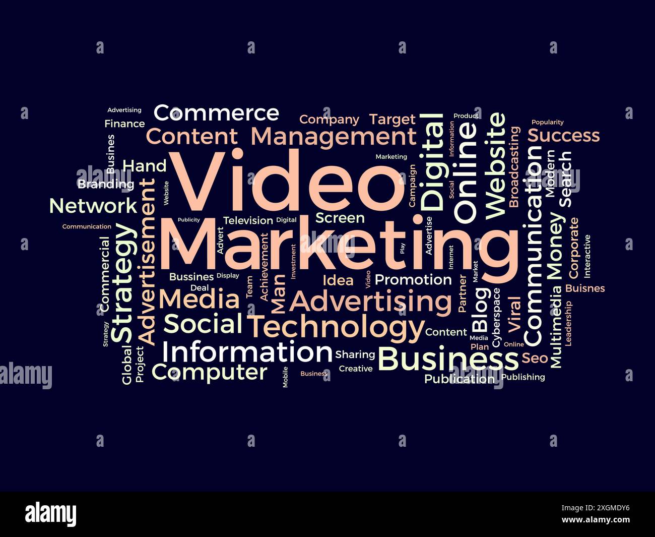 Video Marketing wordcloud template. Business concept vector background. Stock Vector