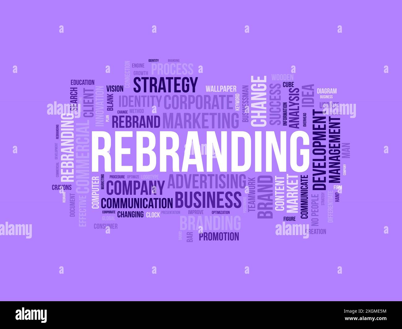 Rebranding wordcloud template. Business concept vector background. Stock Vector
