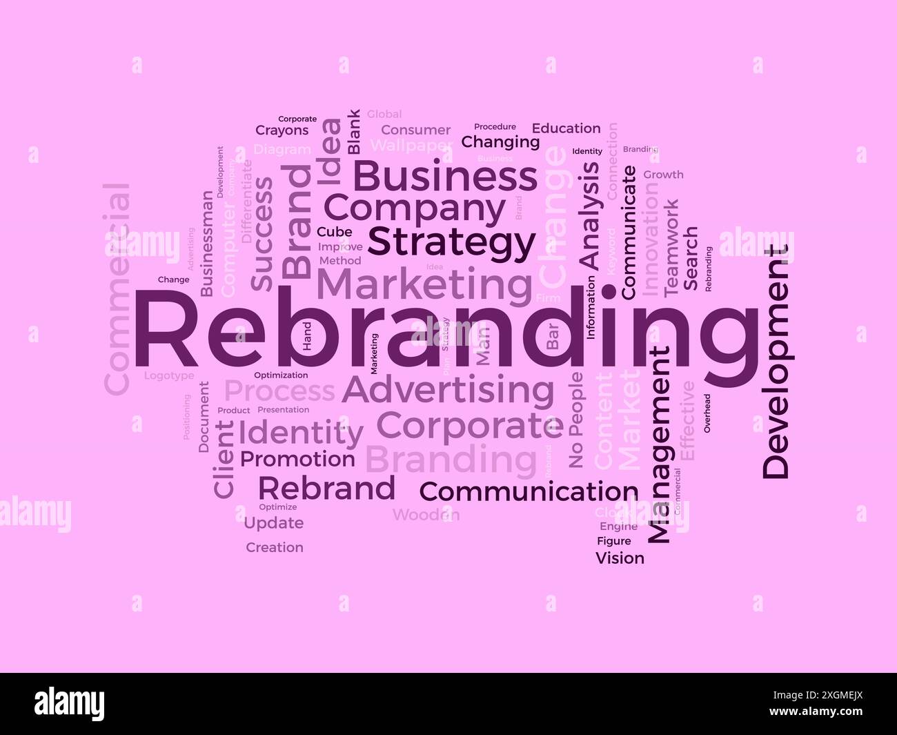 Rebranding wordcloud template. Business concept vector background. Stock Vector