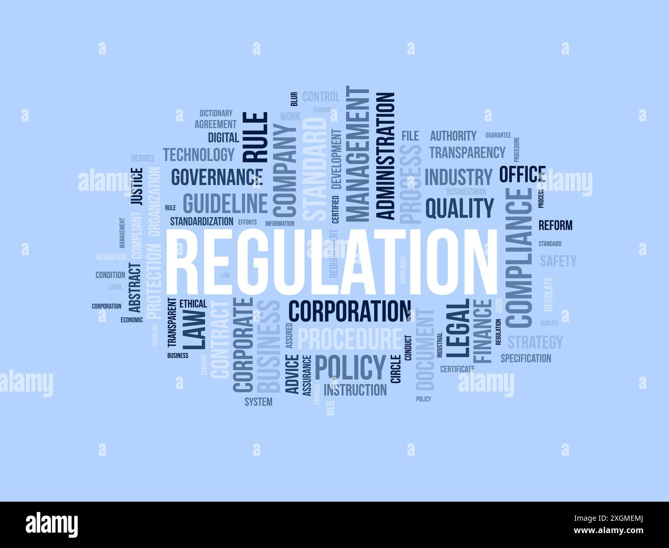Regulation wordcloud template. Business concept vector background. Stock Vector