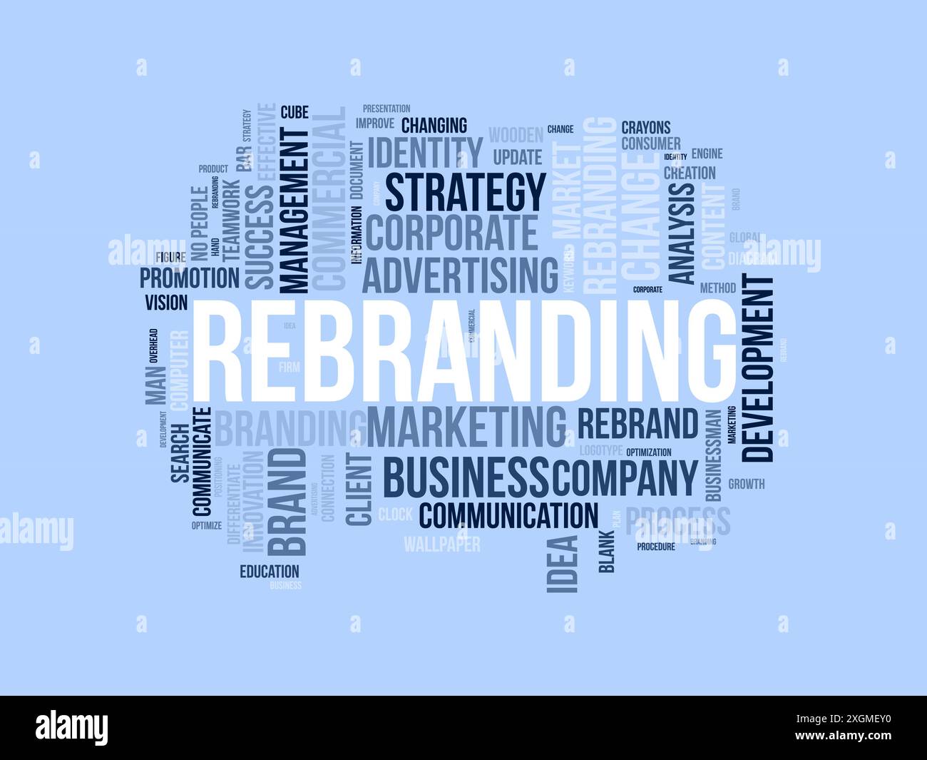 Rebranding wordcloud template. Business concept vector background. Stock Vector