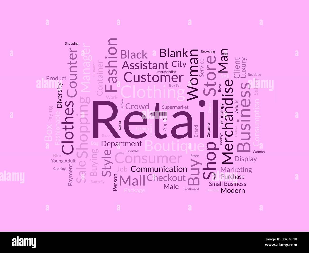 Retail wordcloud template. Business concept vector background. Stock Vector
