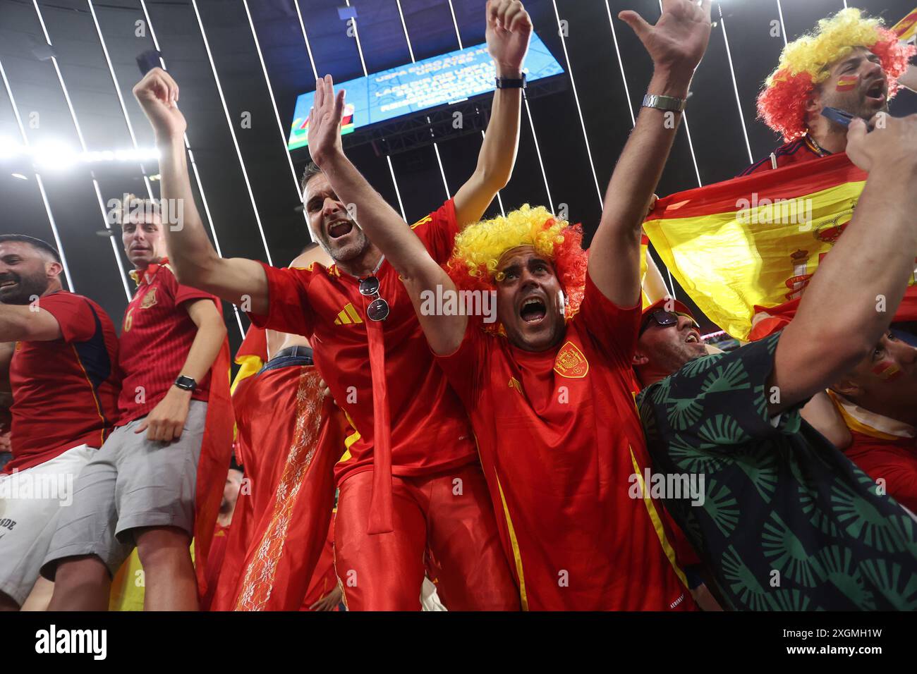 Spain Fans Munich , Germany 09.07.2024: Spanish fans celebrate the victory at the ...