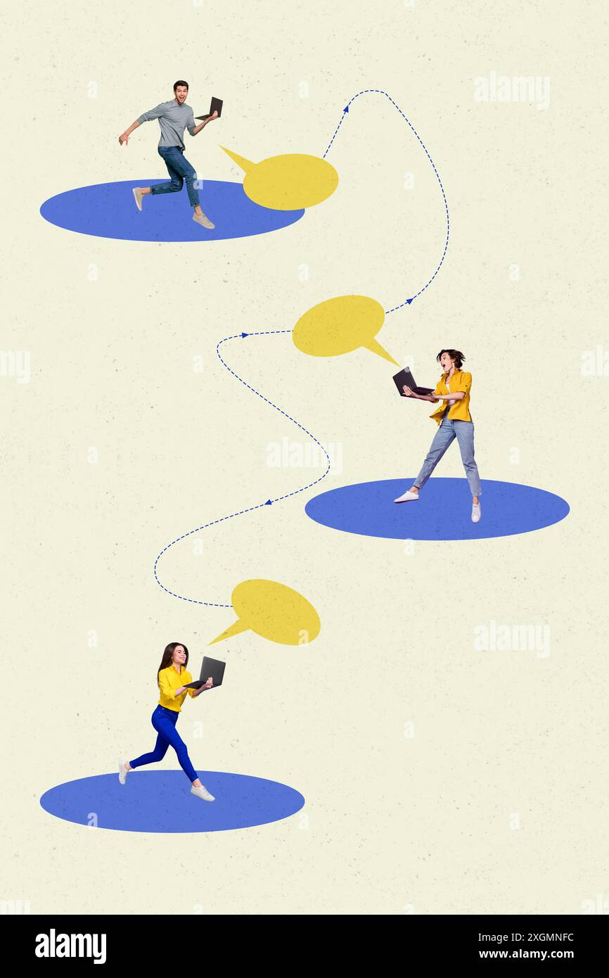 Sketch image trend artwork collage of textbox mind bubble cloud speech ...