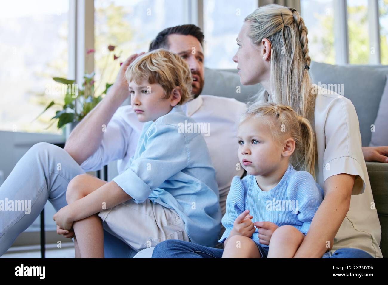 Stressed family mom and dad children hi-res stock photography and ...