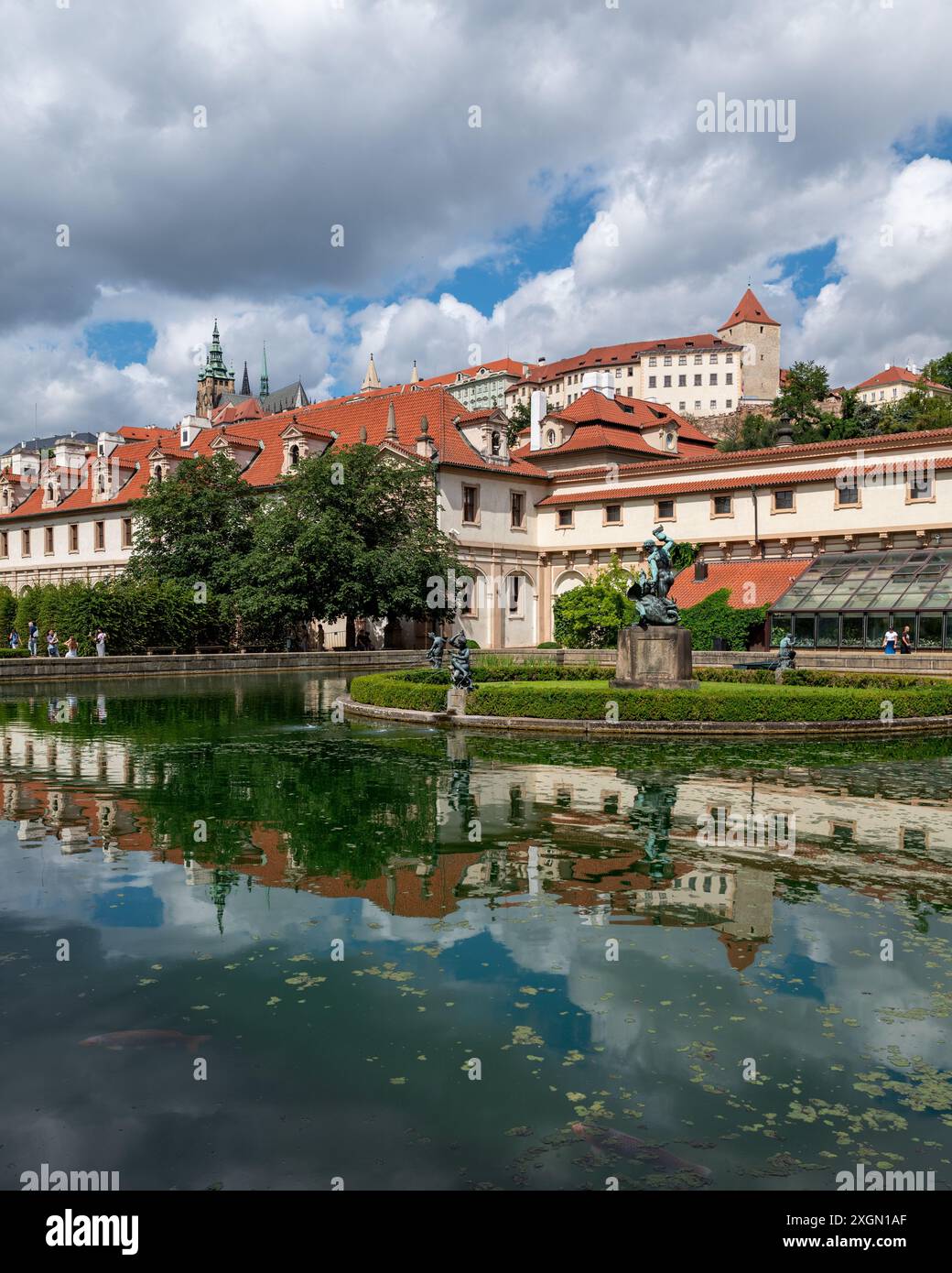 Waldstein Garden and baroque Wallenstein Palace that houses the Senate