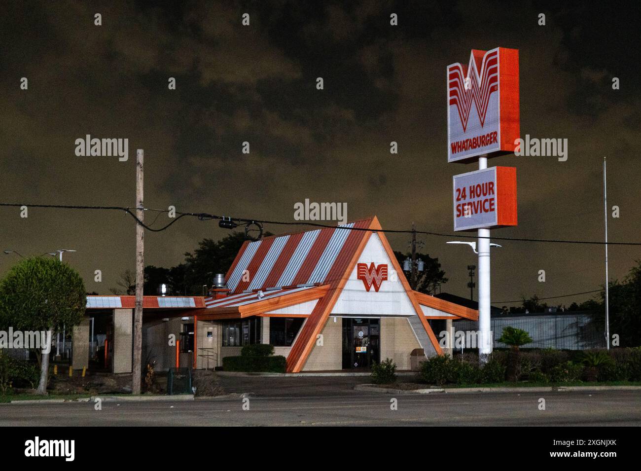 A dark Whataburger in Pasadena, Texas on July 9, 2024, the fast food