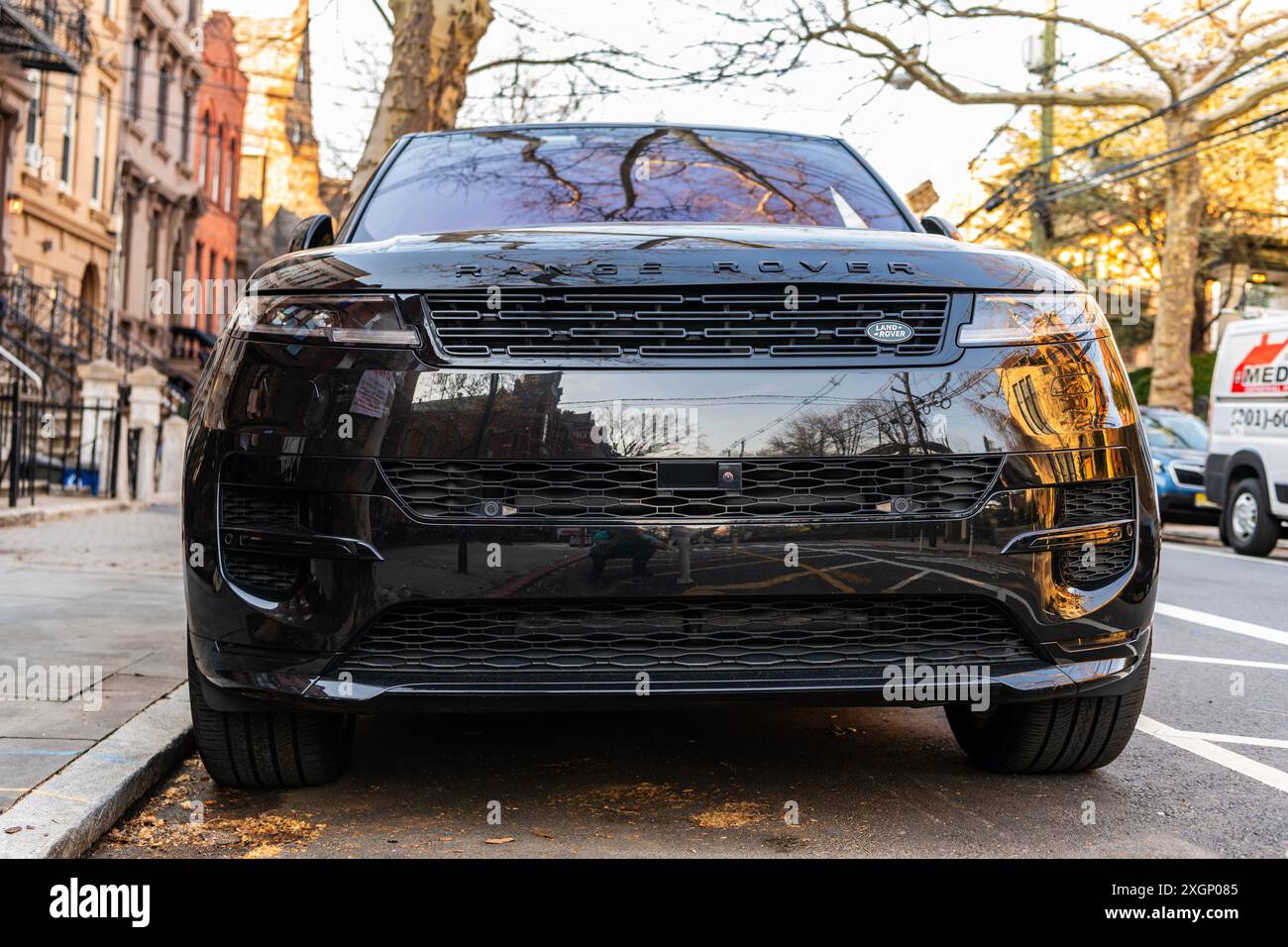 New York City, USA - March 15, 2024: Range Rover Sport or Velar modern ...