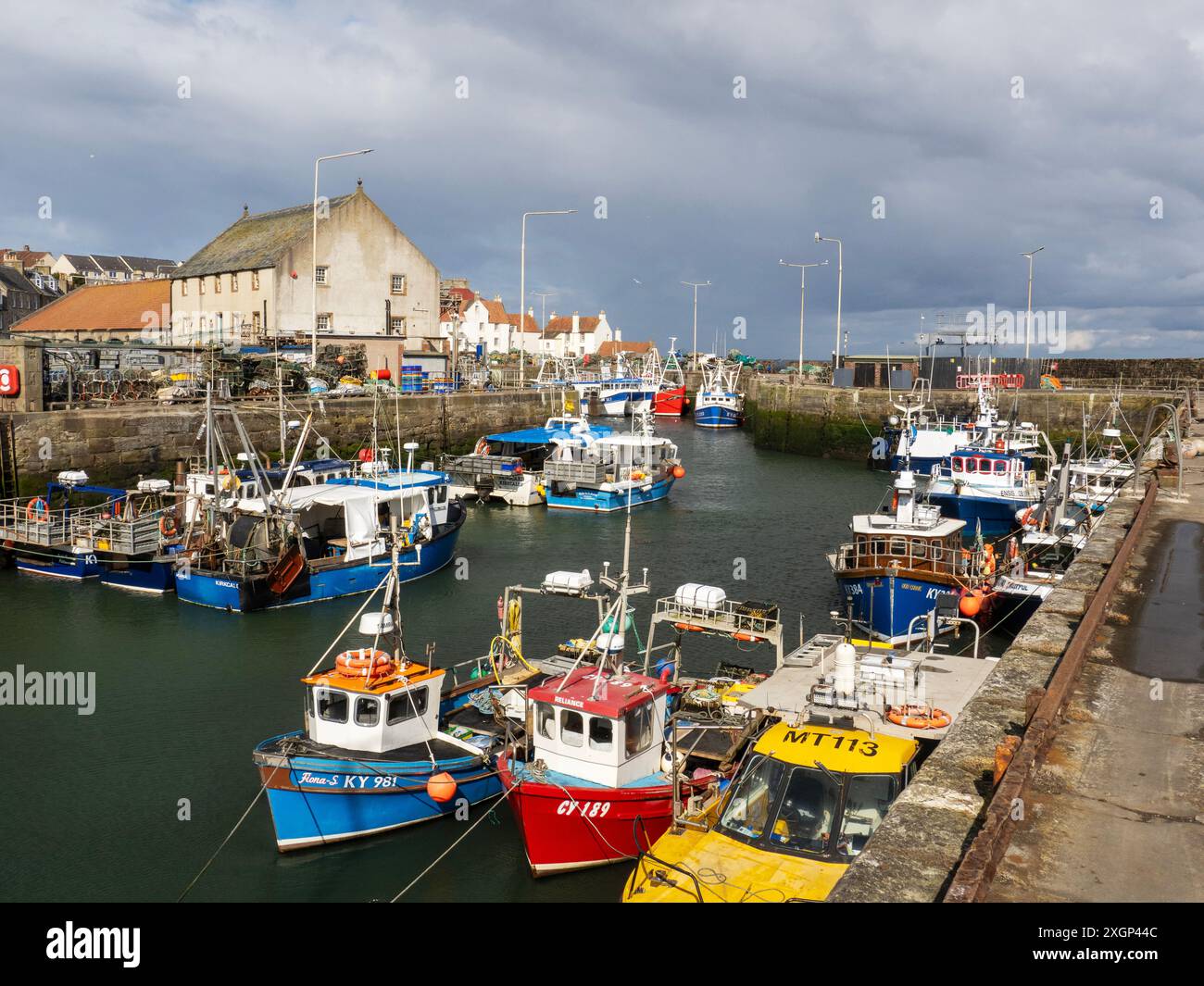 Fishing boats in the harbour in Pittenweem, Fife, Scotland, UK Stock ...
