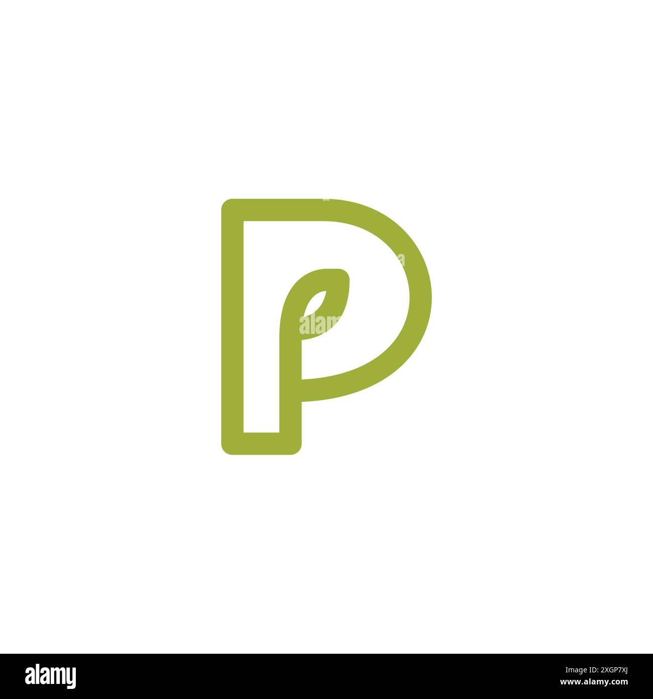 P Green Leaf Logo Vector. Letter P Initial Design Stock Vector Image ...