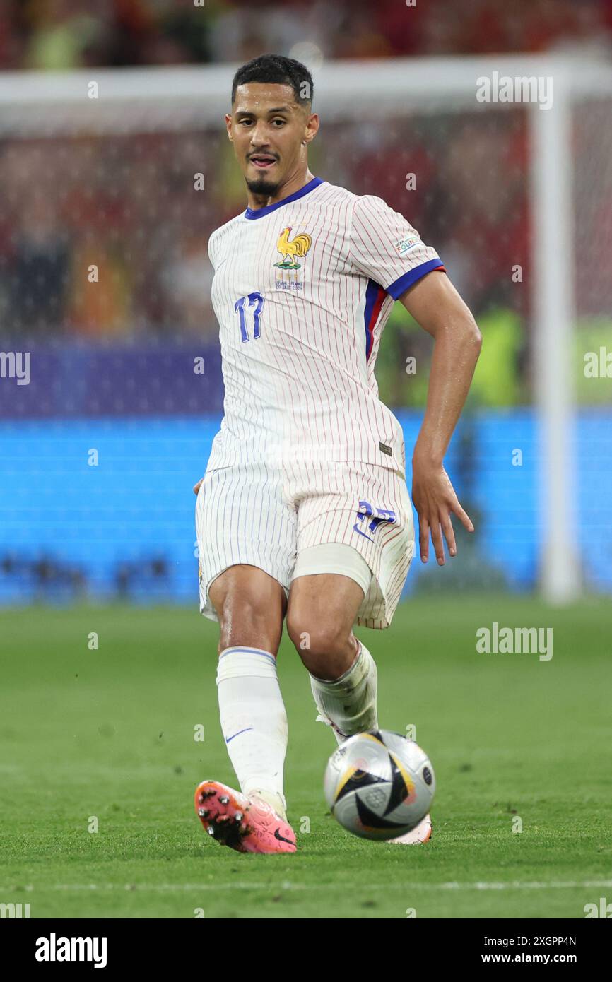 Munich , Germany 09.07.2024: William Saliba of France during the UEFA EURO 2024 semi-finals, football match between Spain vs France at Munich Football Stock Photo