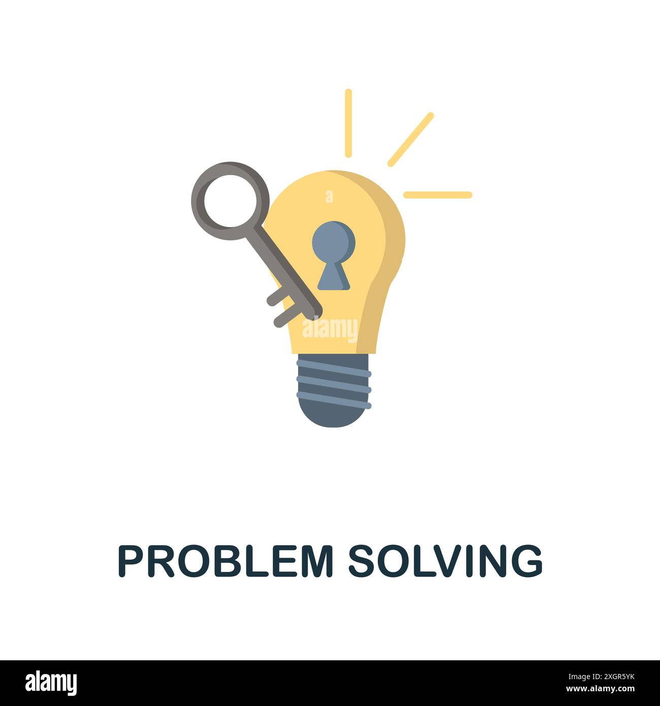 Problem Solving flat icon. Colored sign from machine learning collection. Creative Problem Solving icon illustration for web design, infographics and Stock Vector