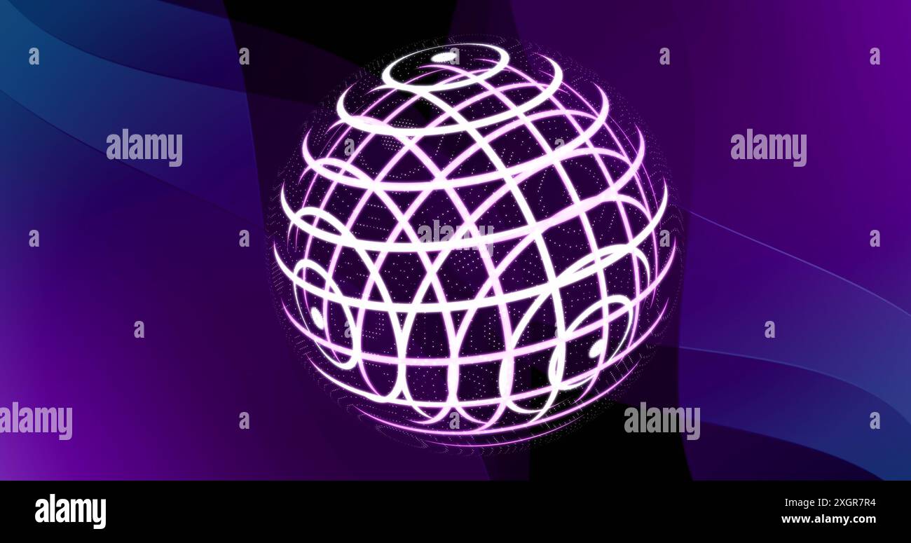 Image of shapes moving over globe. Abstract background and digital interface concept digitally generated image. Stock Photo
