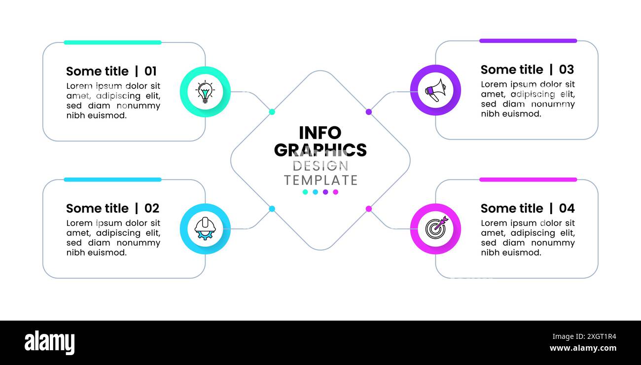 Infographic template with icons and 4 options or steps. Rectangles. Can ...