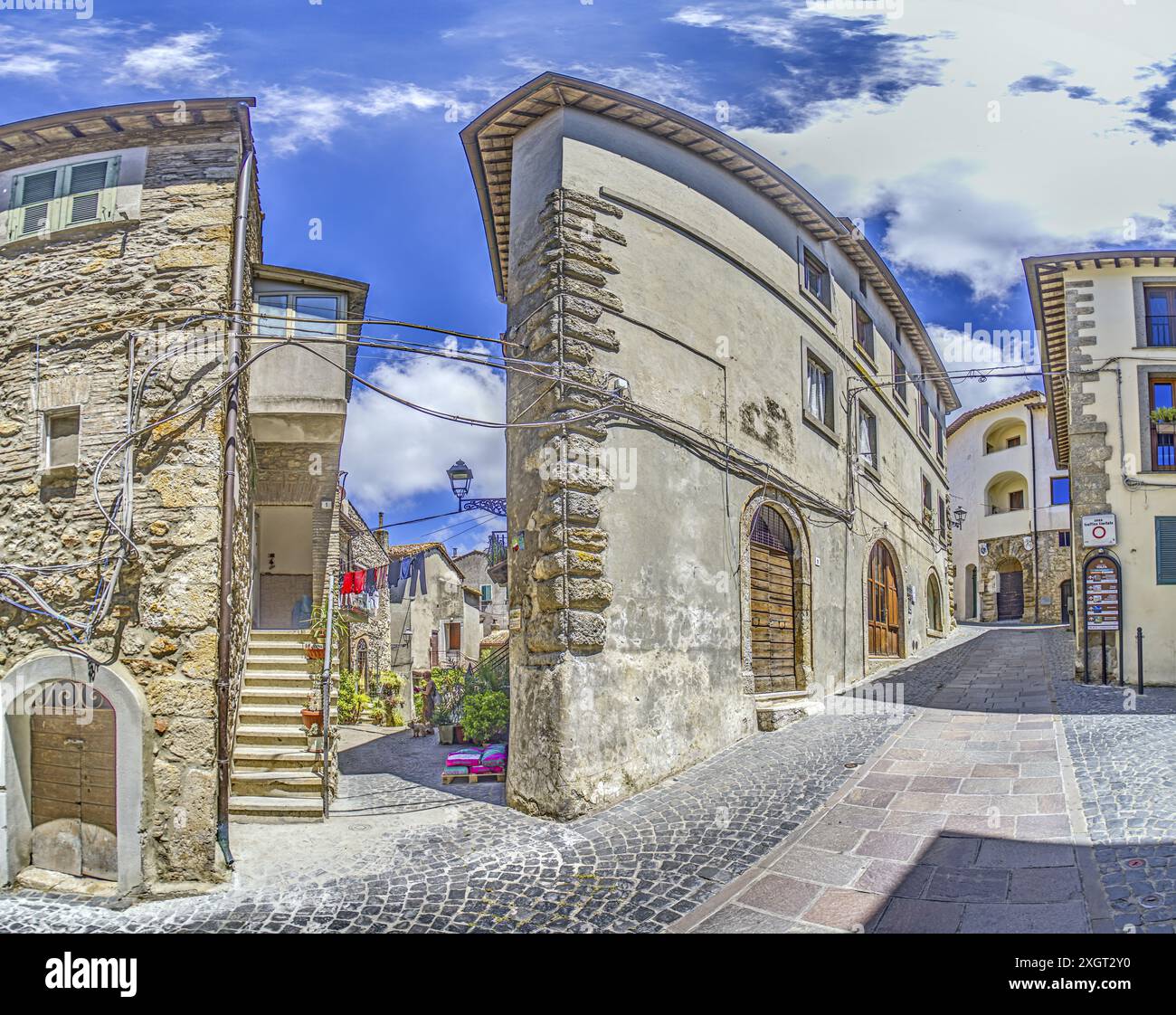 Impression of the old town of the small Italian town of Tolfa during the day Stock Photo