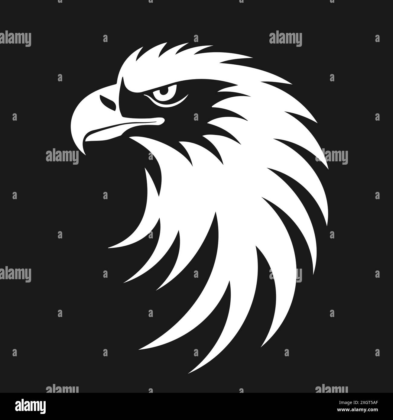 Majestic Eagle Head in Black and White Illustration Stock Vector Image ...