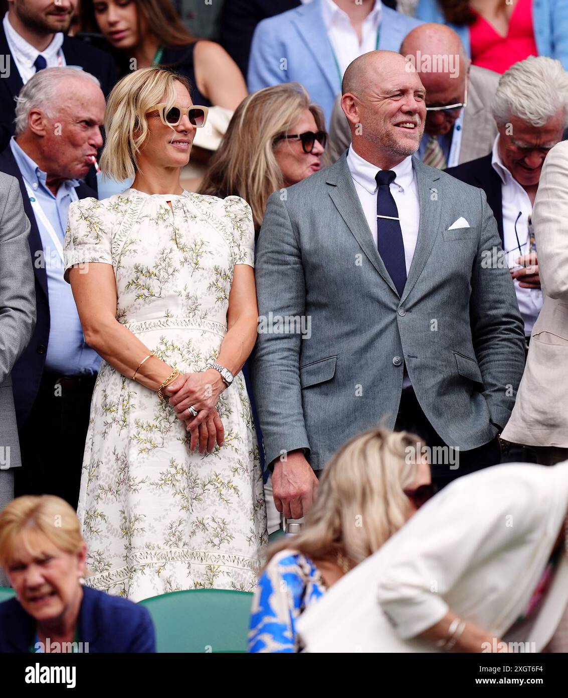 Zara Tindall and Mike Tindall on day ten of the 2024 Wimbledon(02)