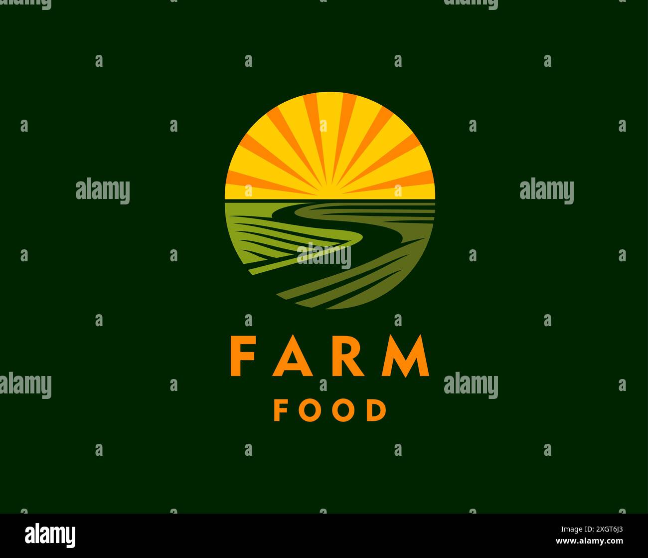 Lush green rice field Stock Vector Images - Alamy