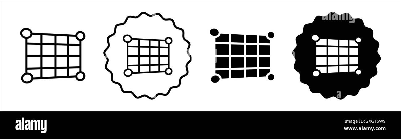 Distort icon logo sign vector outline in black and white color Stock ...