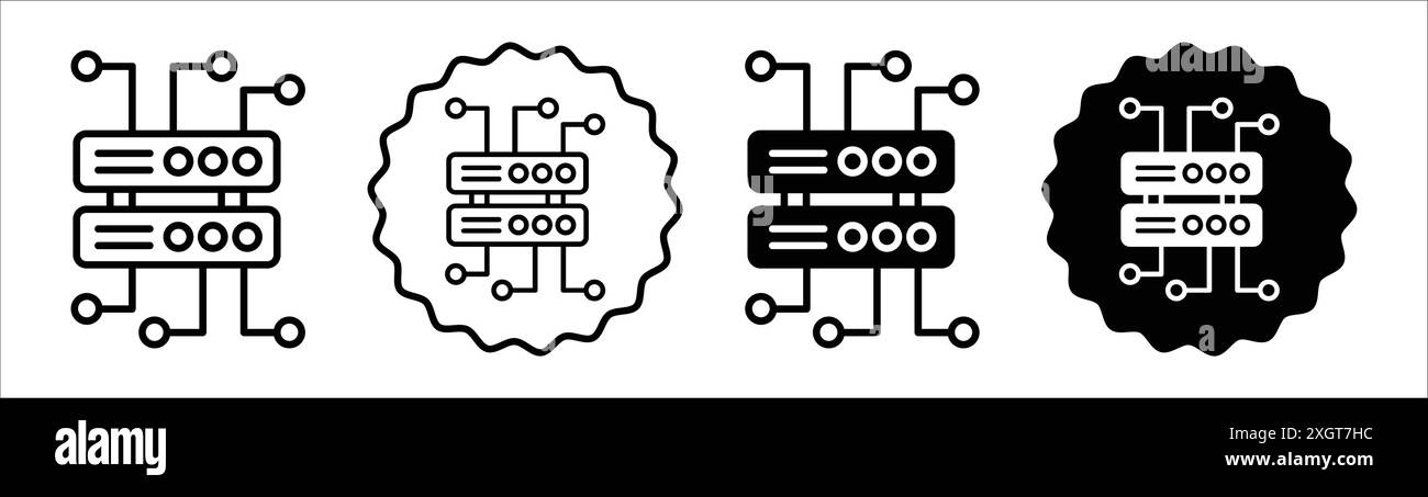 Data architecture icon logo sign vector outline in black and white ...