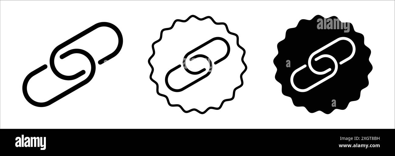 Link icon logo sign vector outline in black and white color Stock ...