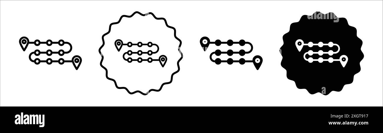 Roadmap icon logo sign vector outline in black and white color Stock ...