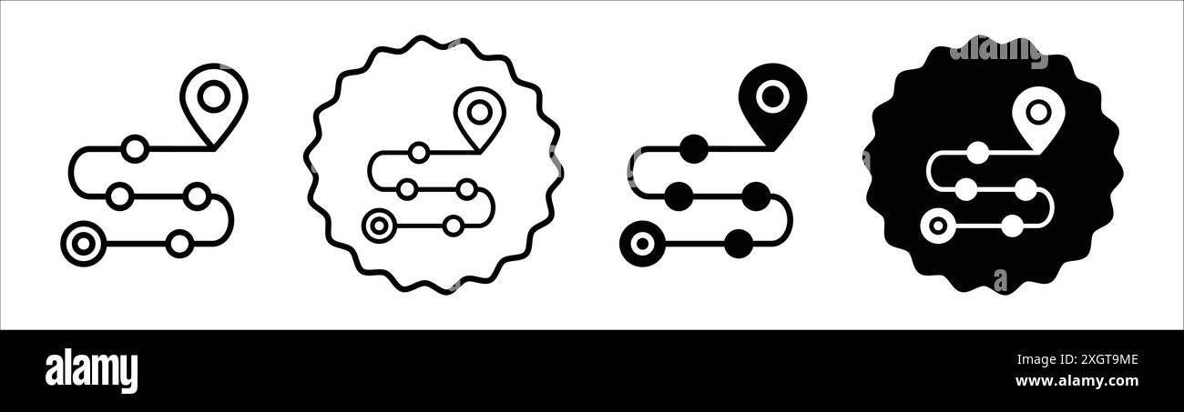 Roadmap icon logo sign vector outline in black and white color Stock ...