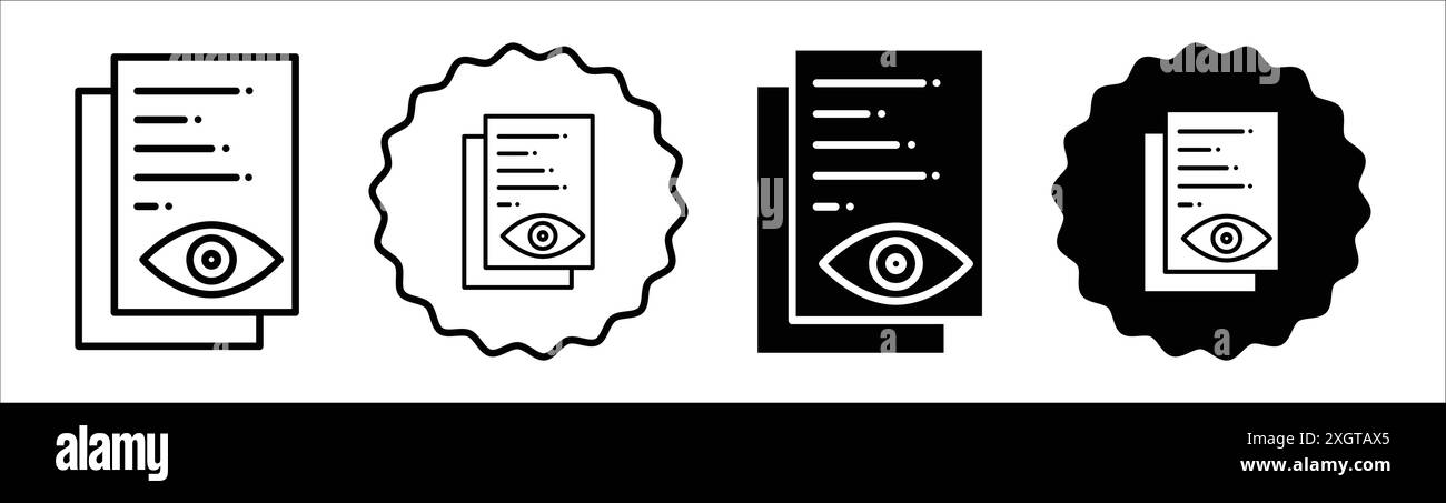 Watchlist icon logo sign vector outline in black and white color Stock ...