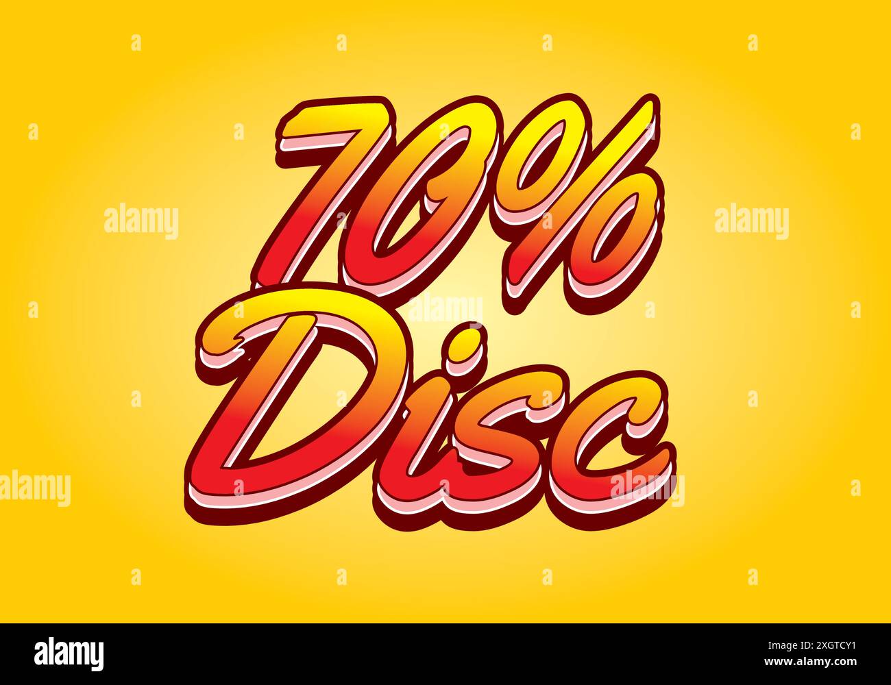 70 percent discount. Text effect design in 3D style with good colors ...