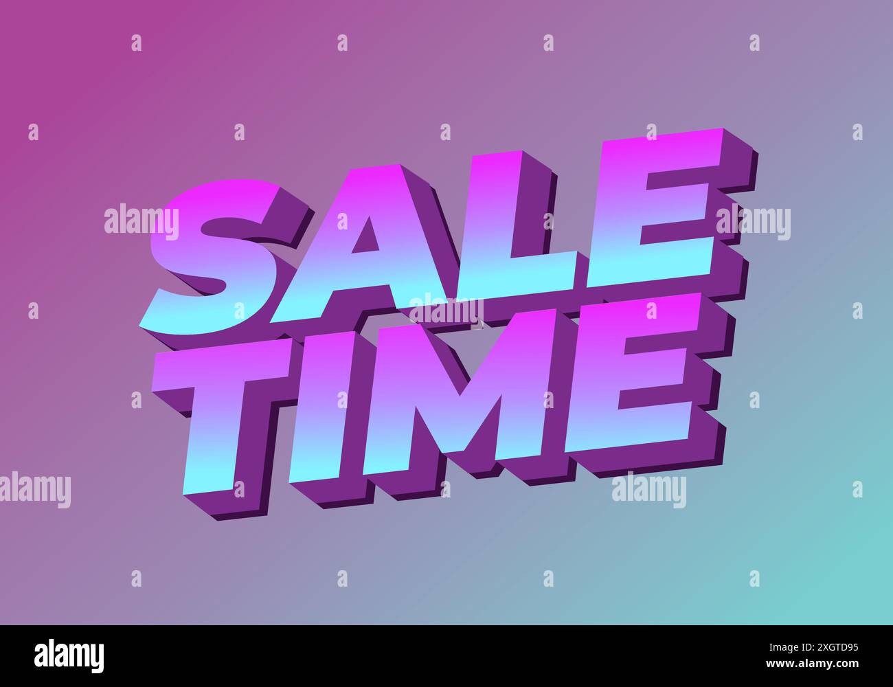 Sale time. Text effect design in good colors and 3D style Stock Vector