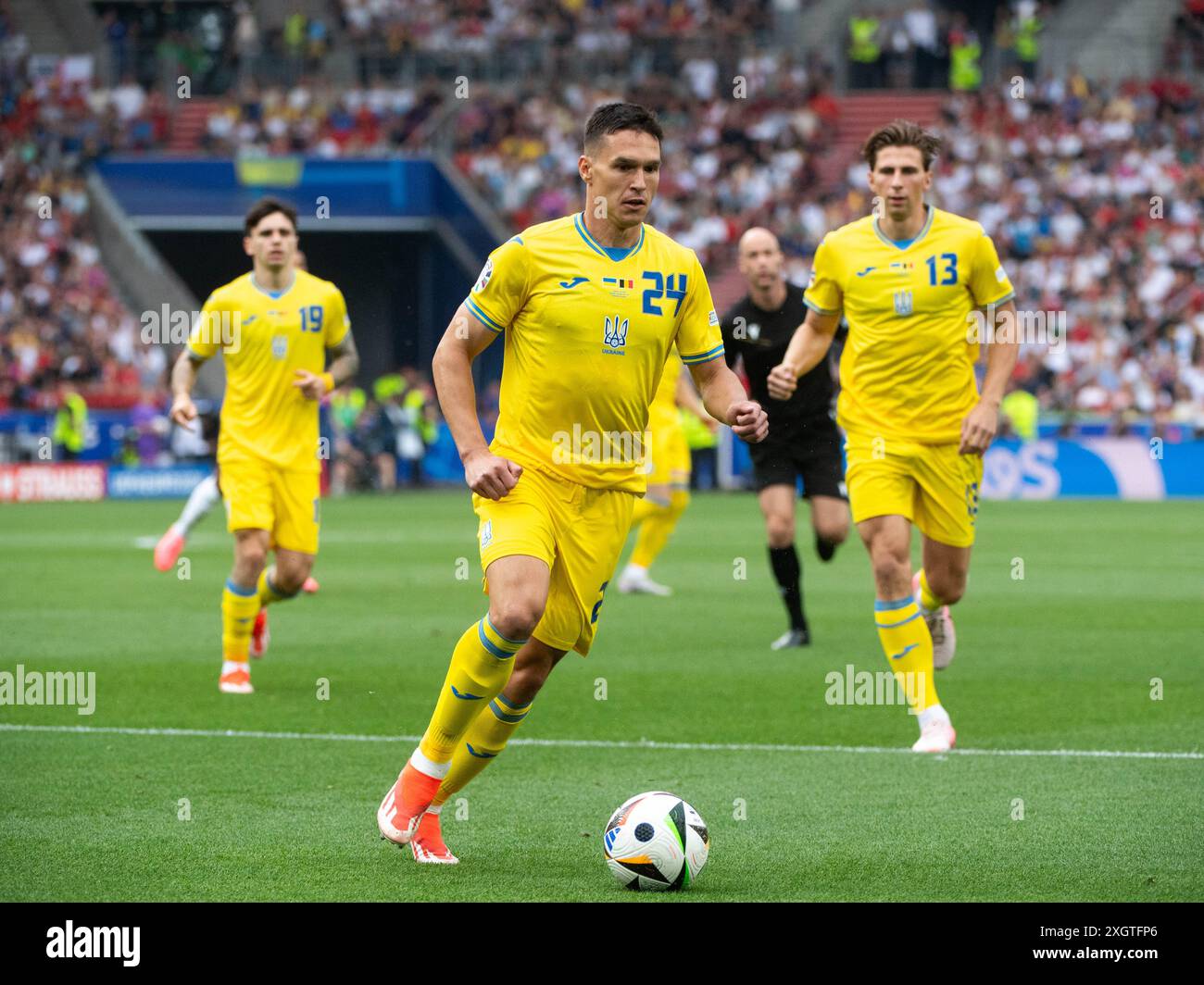 Oleksandr Tymchyk (Ukraine, #24) am Ball, GER, Ukraine (UKR) vs Belgium (BEL), Fussball Europameisterschaft, UEFA EURO 2024, Gruppe E, 3. Spieltag, 26.06.2024  Foto: Eibner-Pressefoto/Michael Memmler Stock Photo