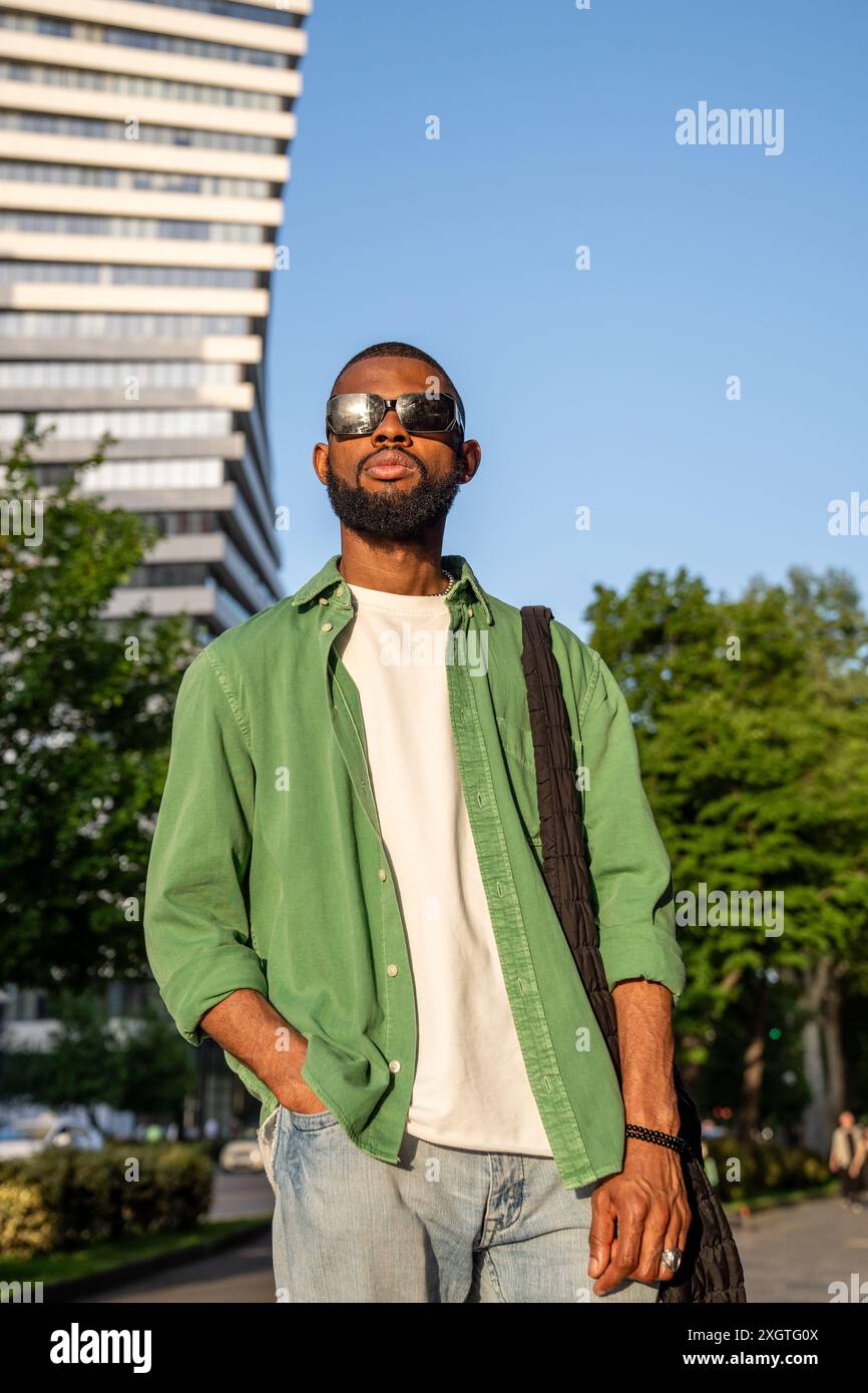 Focused african man standing hi-res stock photography and images - Alamy