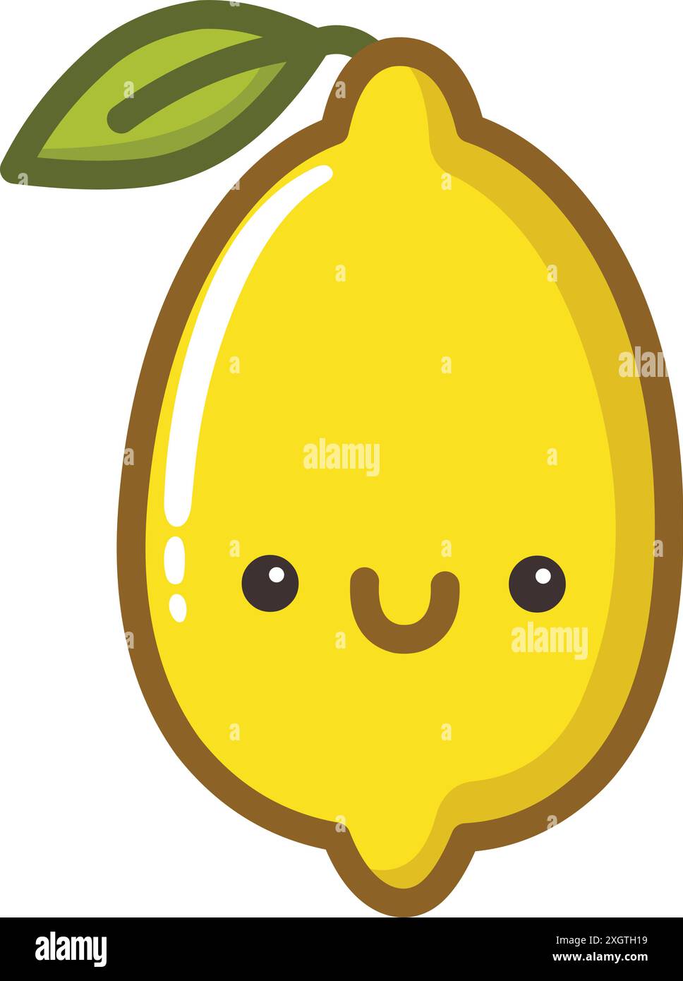 Smiling lemon in a kawaii style Stock Vector