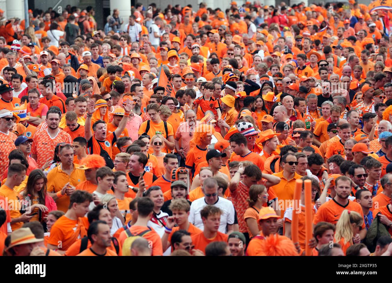 The Netherlands fans make their way to the stadium ahead of the UEFA ...