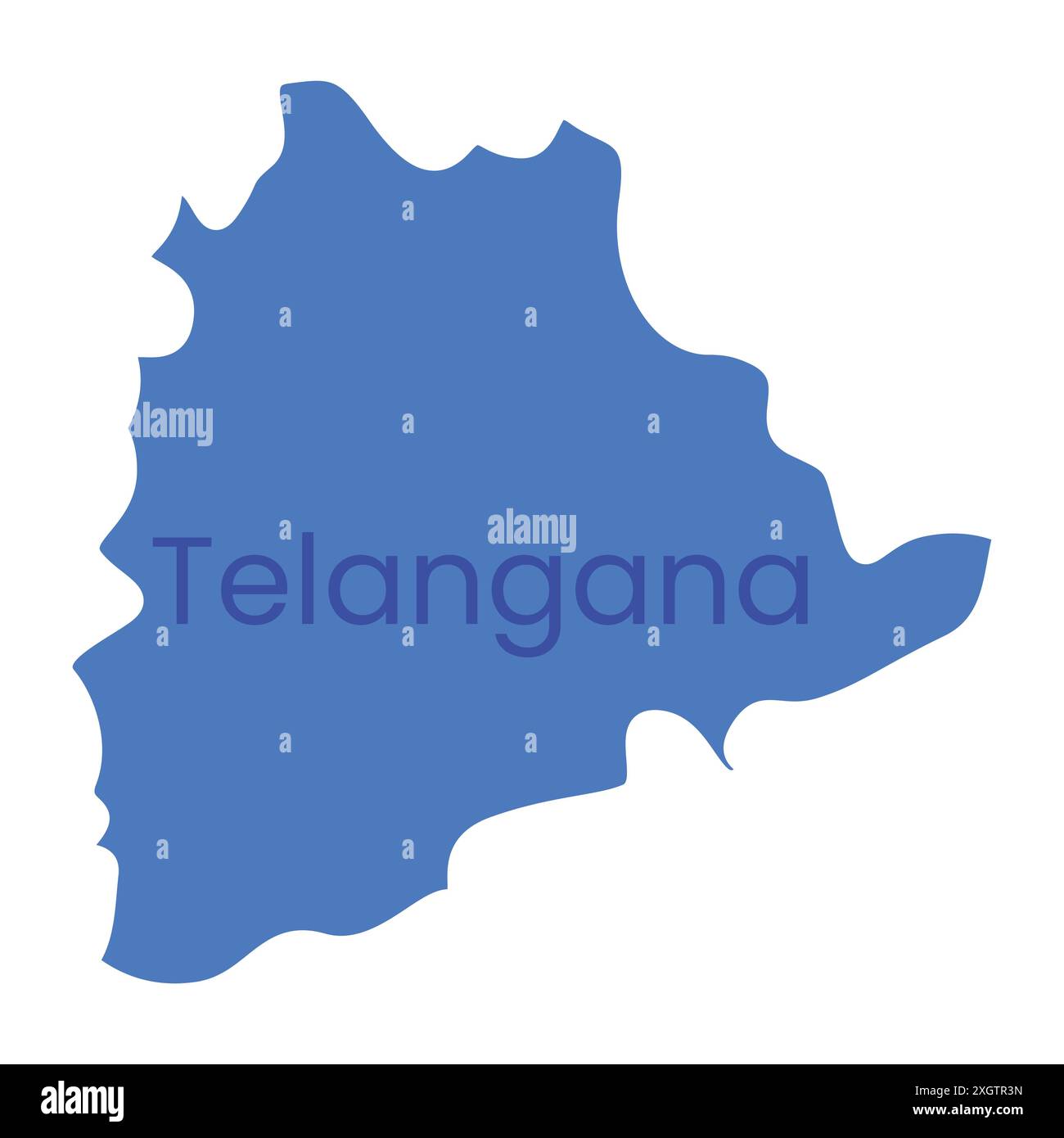 Telangana State Map Vector Icon. India Telangana Province State icon. Telangana Map Stock Vector