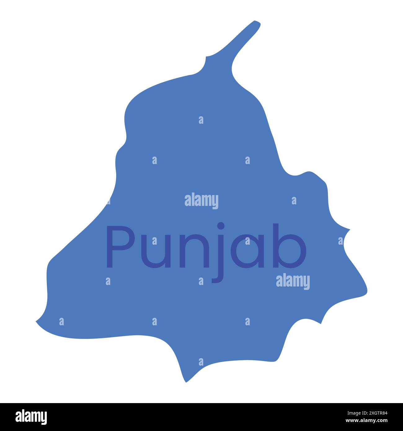 Punjab State Map Vector Icon. India Punjab Province State icon. Punjab Map Stock Vector
